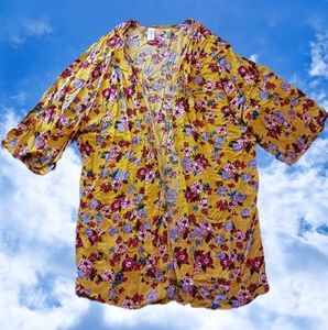 Yellow Floral Kimono
